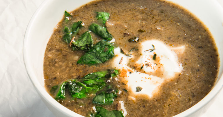 A Mushroom-Spinach Soup With A Whole Lot of Character