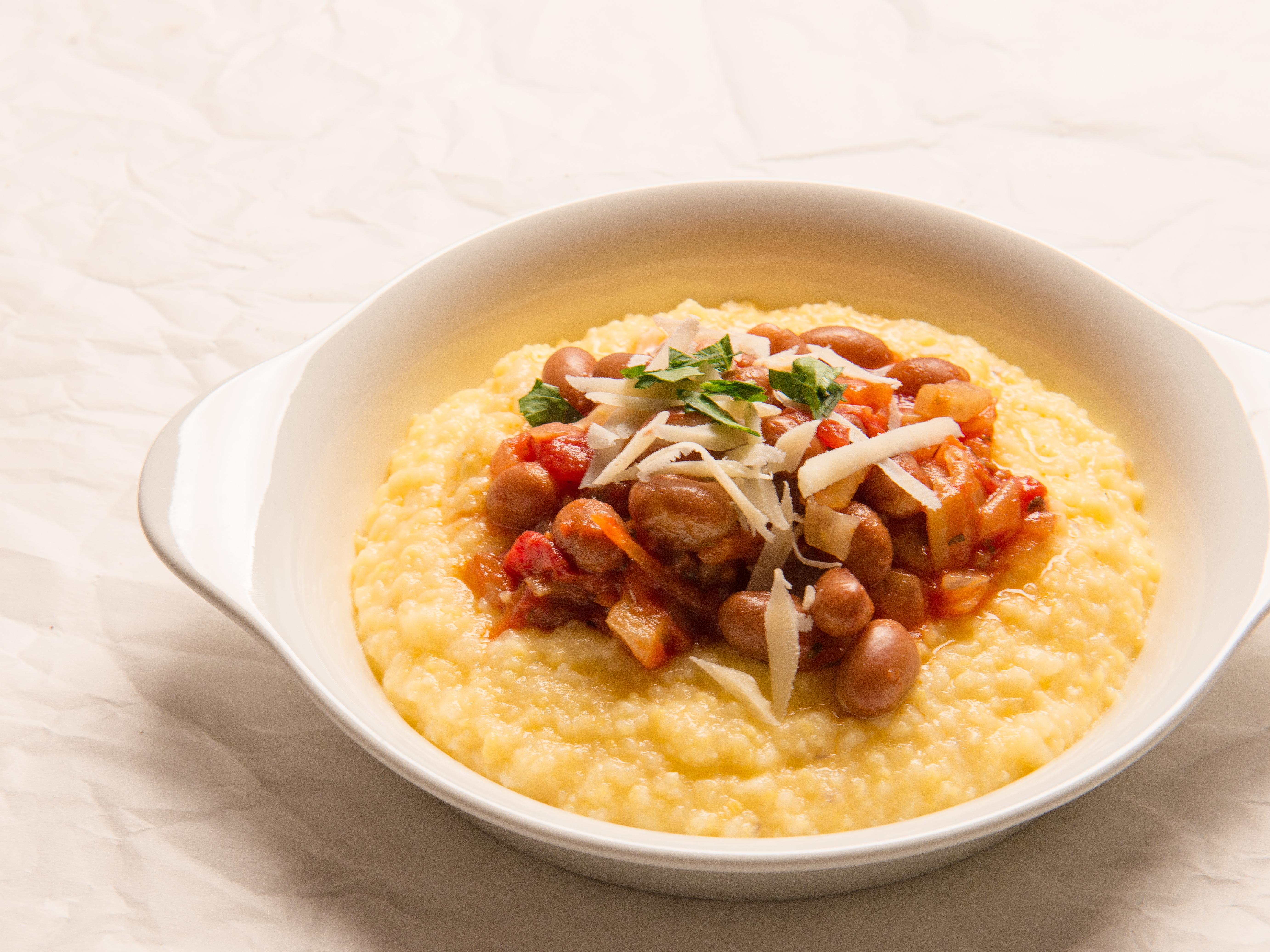 Cranberry Beans with Polenta