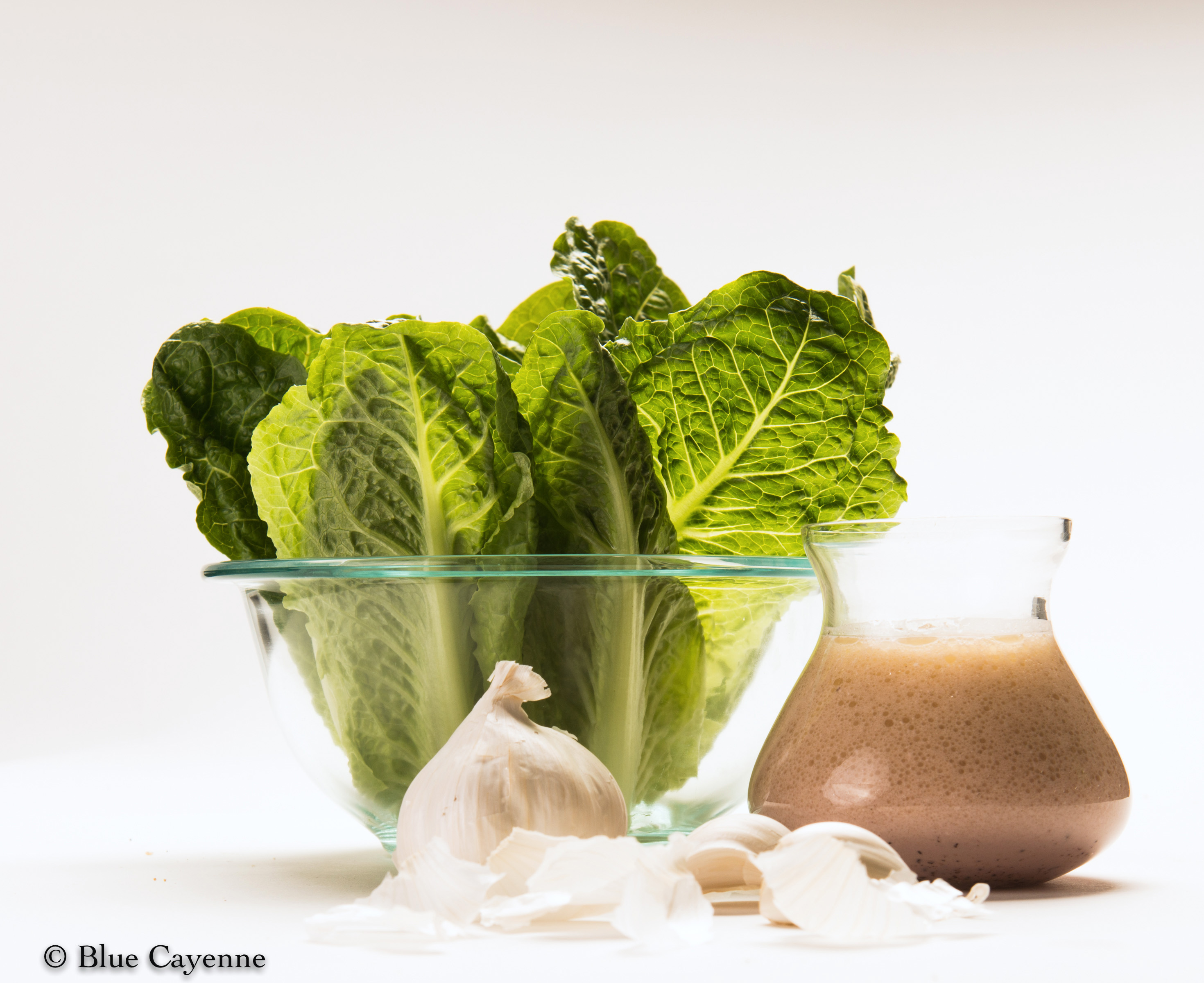 Neil’s Romaine Salad with Vinaigrette–garlicky, tangy and homemade