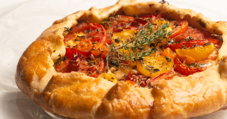 Tomato Galette With Honeyed Goat Cheese, Caramelized Shallots and Fresh Thyme