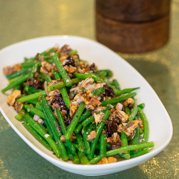 Not Your Momma’s (Or Dorcas’) Holiday Green Beans: Green Beans With  Dried-Cherry Vinaigrette