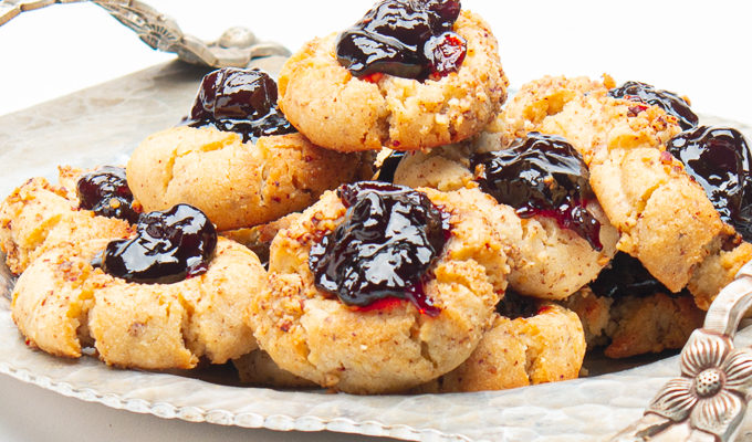 ‘Tis The Season: Thumbprint Cookies with Pecans and Cherry Jam