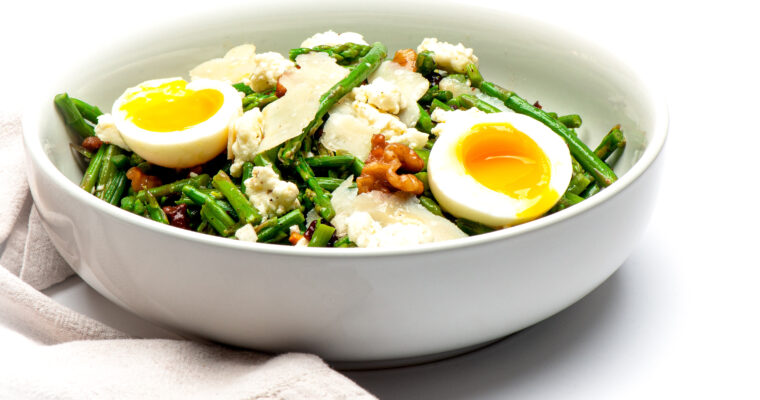 Feed Your Inner Emperor: Warm Asparagus Salad With Walnuts and (Slightly) Jammy Eggs
