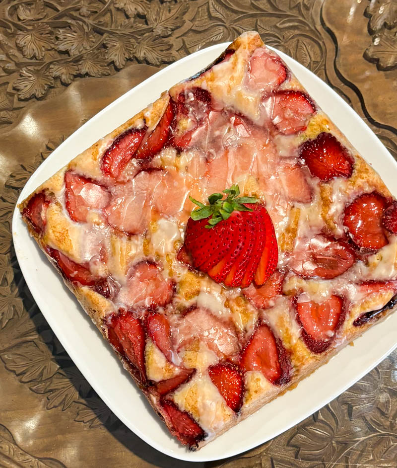 Coming Up Roses: Strawberry Lime Almond Snacking Cake