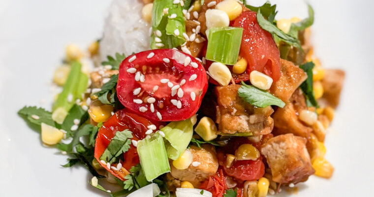 Sweet and Sour Tofu With Corn