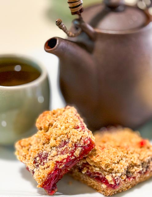 Summer’s Kiss: Plum and Rose Pie Bars With Almonds