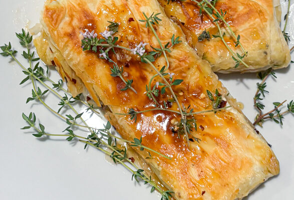 Phyllo-Wrapped Feta With Spiced Honey