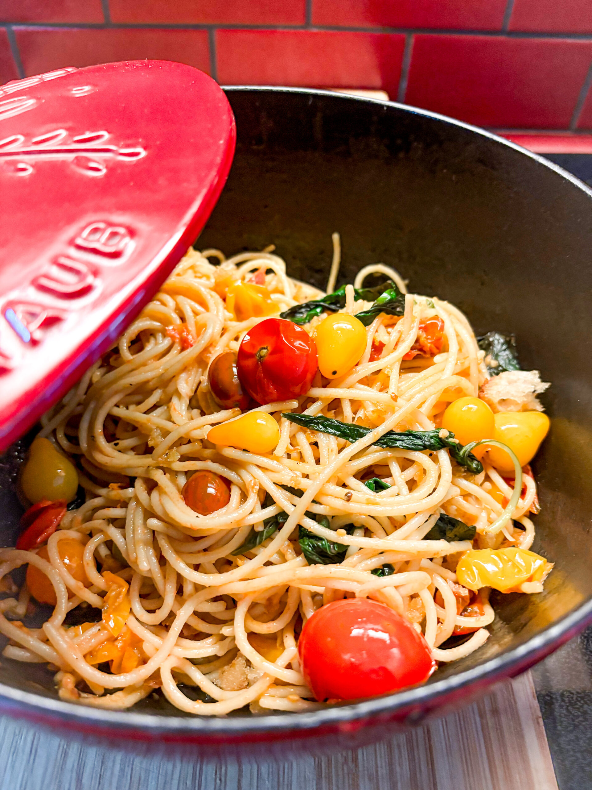Who To Thank? Spaghetti With Small Tomatoes, Basil, Garlic