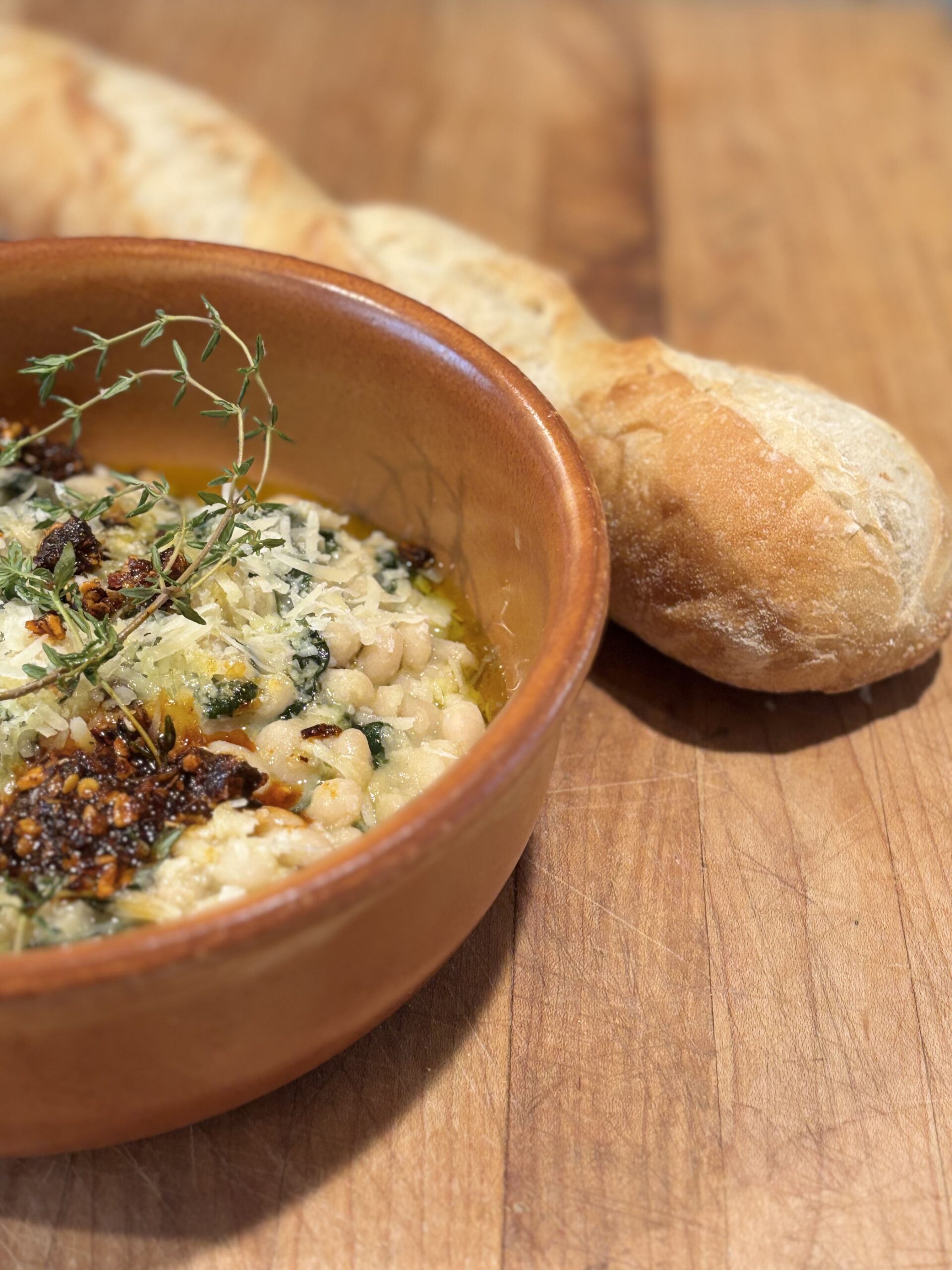 White Beans With Spinach and Parmesan