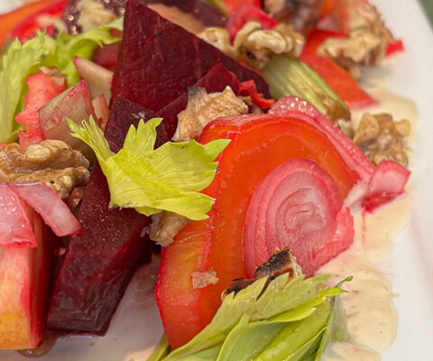 Salad Days: Beets With Celery, Apple and Tahini