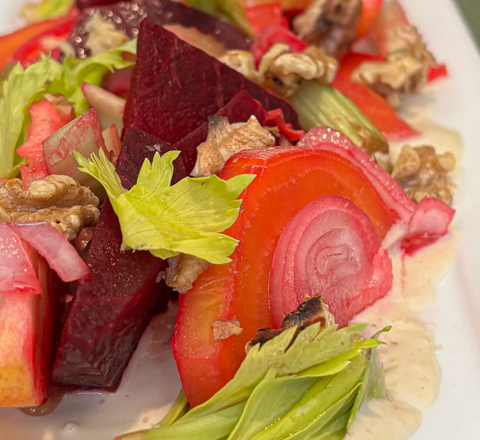Salad Days: Beets With Celery, Apple and Tahini