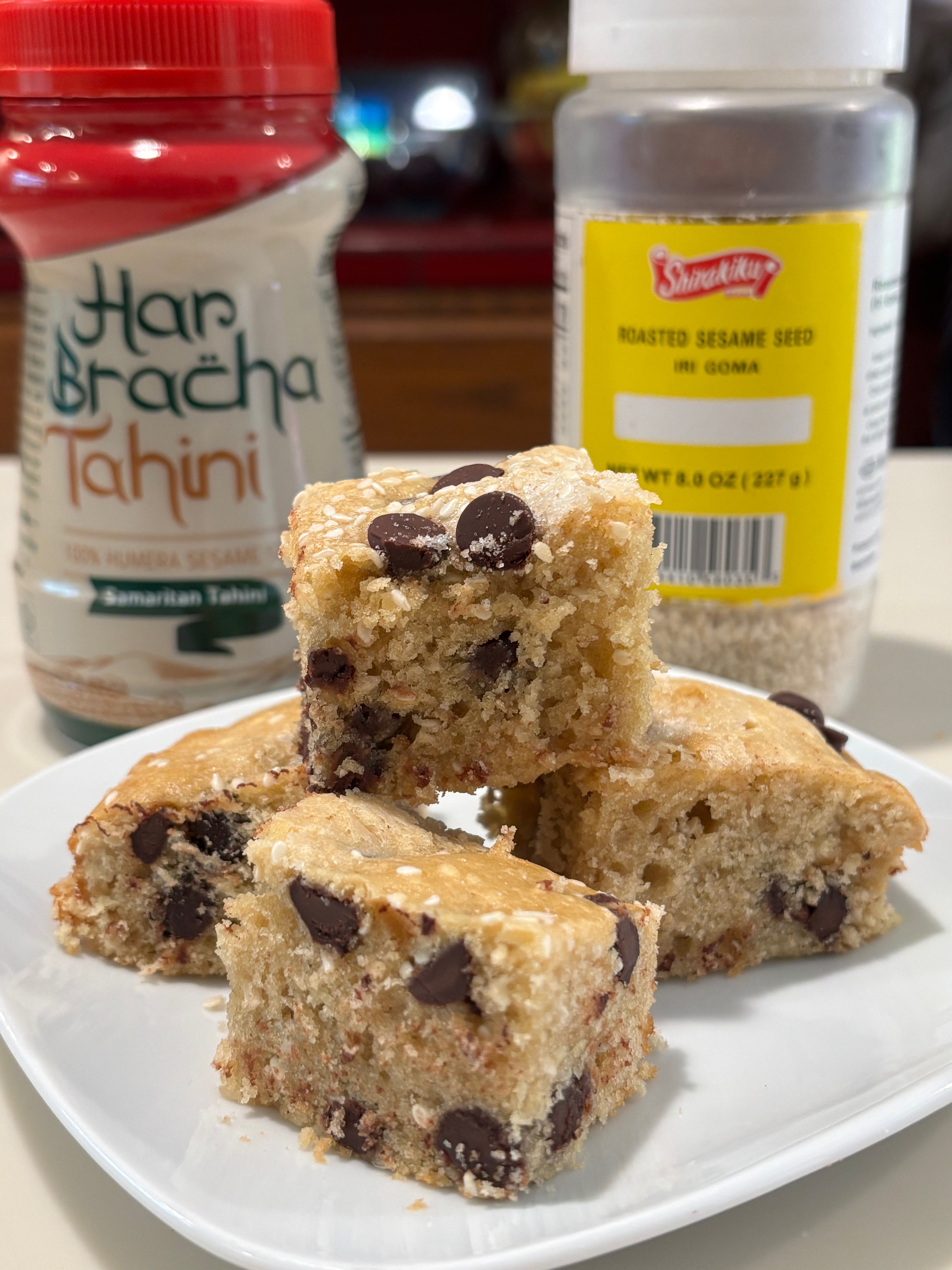 Tahini and Chocolate Chunk Cake