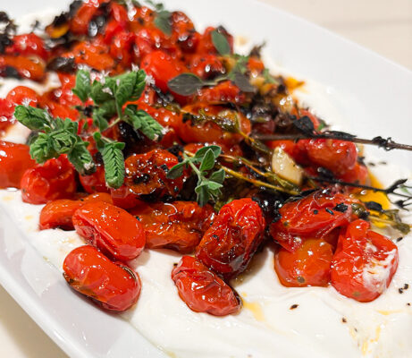 Hot Charred Tomatoes With Cold Yogurt