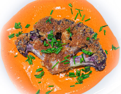 A Cauliflower Bounty! Cauliflower Cutlets With Romesco Sauce