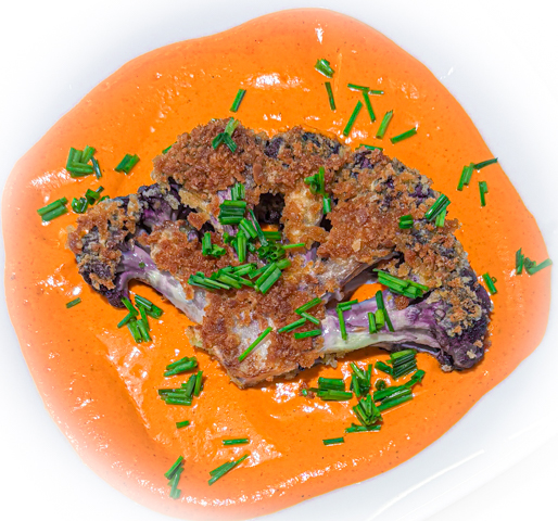 A Cauliflower Bounty!  Cauliflower Cutlets With Romesco Sauce