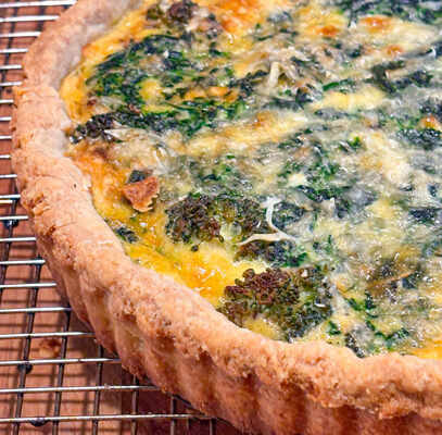It’s a Beauty! Broccoli, Red Pepper and Spinach Quiche