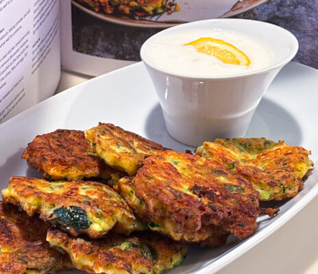 Zucchini, Green Olive and Feta  Fritters