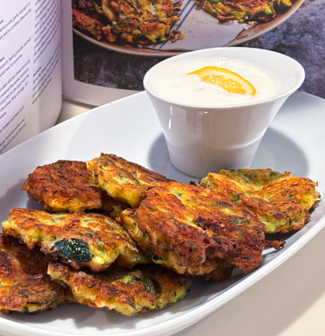 Zucchini, Green Olive and Feta  Fritters